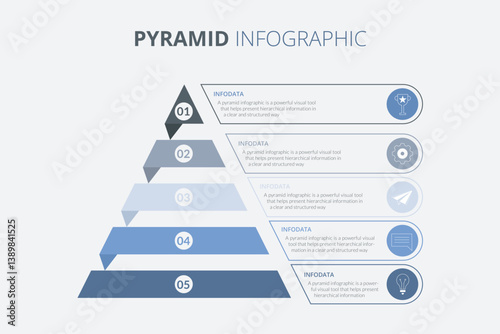 AFI framework strategy infographic concept for slide presentation with pyramid slice divide move wobble with 3 point list with flat style vector