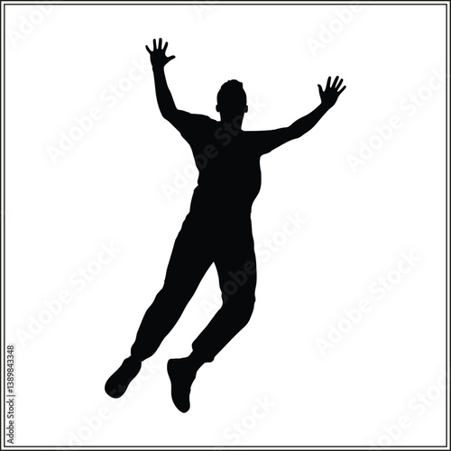silhouette of man jumping