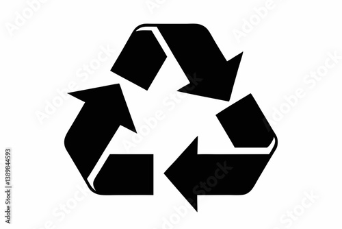 a recycle symbol design silhouette vector illustration
