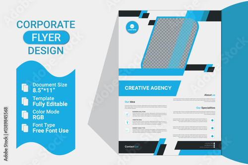 Corporate Business Flyer poster pamphlet brochure cover design layout background, two colors scheme, vector template in A4 size - Vector