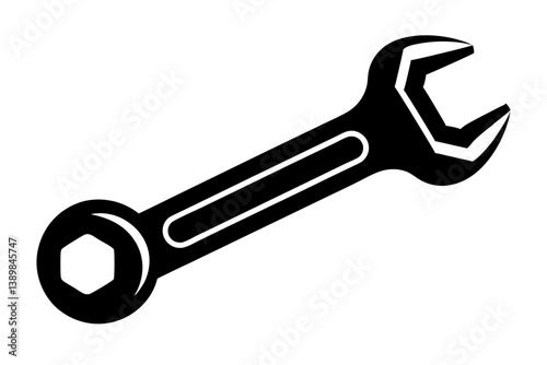a wrench tool design silhouette vector illustration