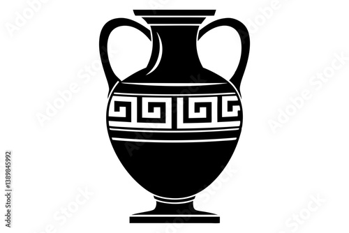 greek amphora vase silhouette vector illustration
