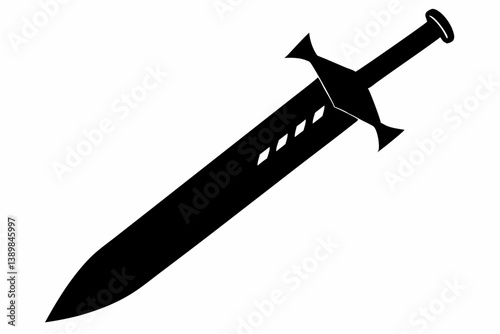 roman gladius sword silhouette vector illustration