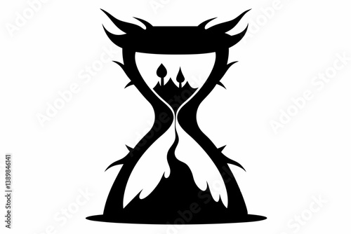 cursed hourglass silhouette vector illustration