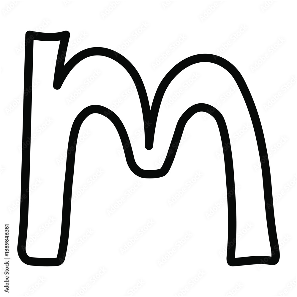 Obraz premium small Letter M illustration icon vector