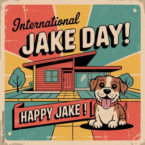 Retro Happy Jake Day Postcard
