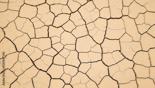 Cracked dry earth texture in a desert landscape  