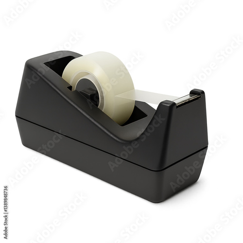 Tape dispenser with roll isolated on transparent background