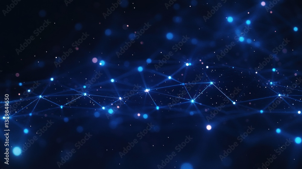 Futuristic Technology Abstract Network Background with Blue Neon Connectivity in Low-Poly Geometric Style Futuristic Technology Abstract Network Background with Blue Neon Connectivity in Low-Poly Geometric Style