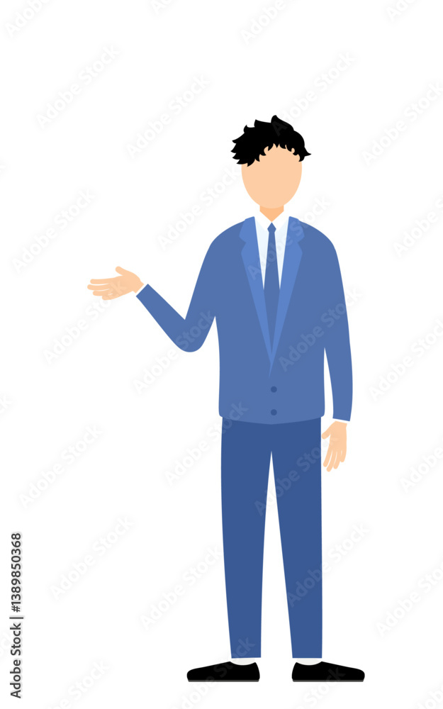 Simple illustration of businessman in business suit talking Simple illustration of businessman in business suit talking