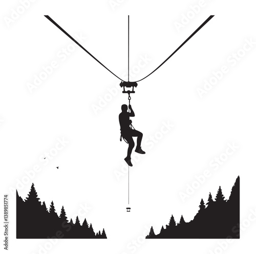 Minimal Zipline silhouette icon.