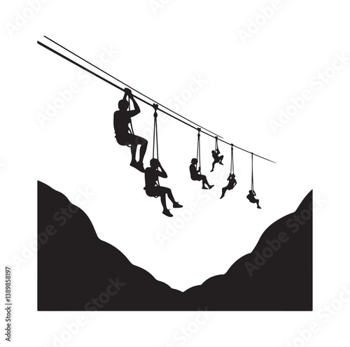 Minimal Zipline silhouette icon.