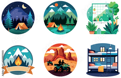 Camping Bundle. Luxury Motorhome Interior Collection Stickers