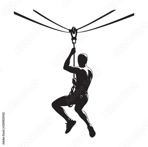Minimal Zipline silhouette icon.