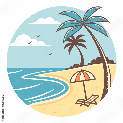 "Coastal Holiday Vector & Generative AI Line Art Design for Print | High-Quality Graphics"