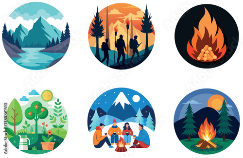 Camping Bundle. Road Trip Windows-Down Adventure Collection Stickers