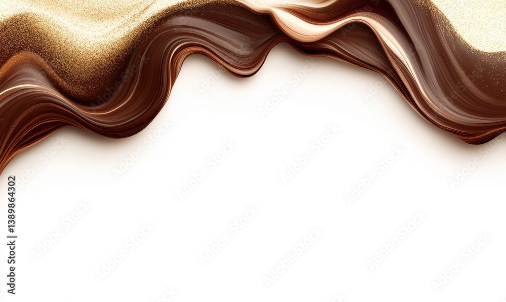 Swirling chocolate and gold abstract background Swirling chocolate and gold abstract background