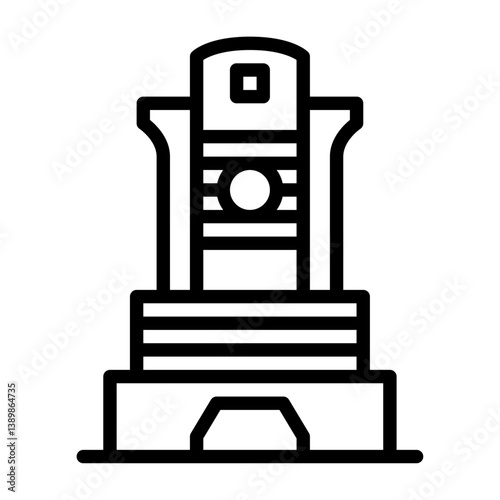 post modern building outline icon. architecture black line illustration.