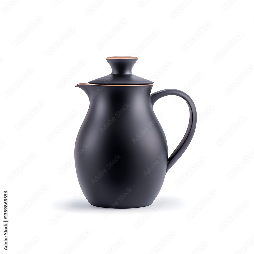 Elegant Black Ceramic Pitcher with Copper Lid Perfect for Serving Beverages Elegant Black Ceramic Pitcher with Copper Lid Perfect for Serving Beverages