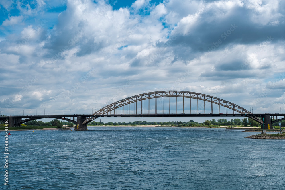 View of the Waal Bridge in Nijmegen over the Rhine, which is called the Waal here View of the Waal Bridge in Nijmegen over the Rhine, which is called the Waal here