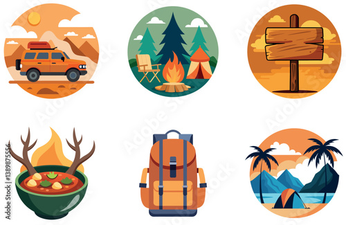 Camping Bundle. Banff National Park Stars Collection Stickers