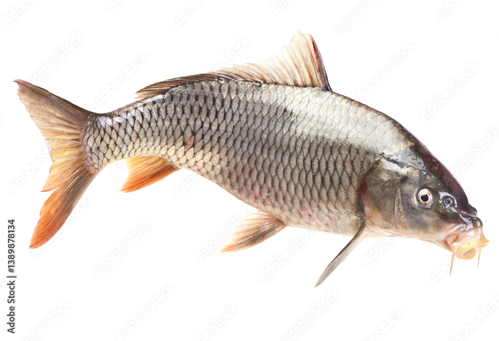 Fish carp isolated on white
