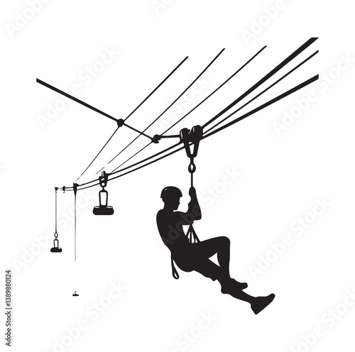 Minimal Zipline silhouette icon.