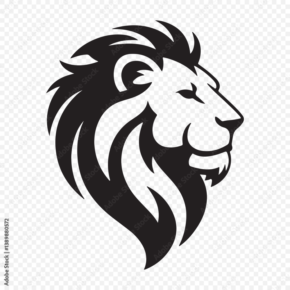 Fototapeta premium Lion face silhouette. Lion head vector illustration eps 10