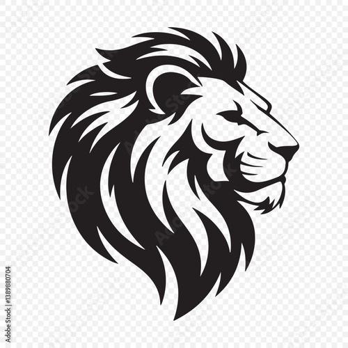 Lion face silhouette. Lion head vector illustration eps 10