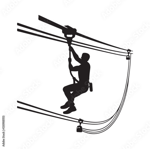Minimal Zipline silhouette icon.