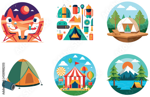 Camping Bundle. Rugged Folding Knife Collection Stickers