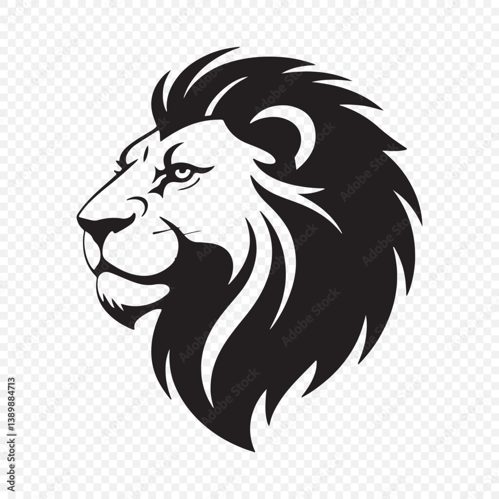 Lion face silhouette. Lion head vector illustration eps 10