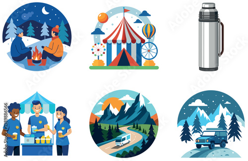 Camping Bundle. Oktoberfest Beer Tent Celebration Collection Stickers