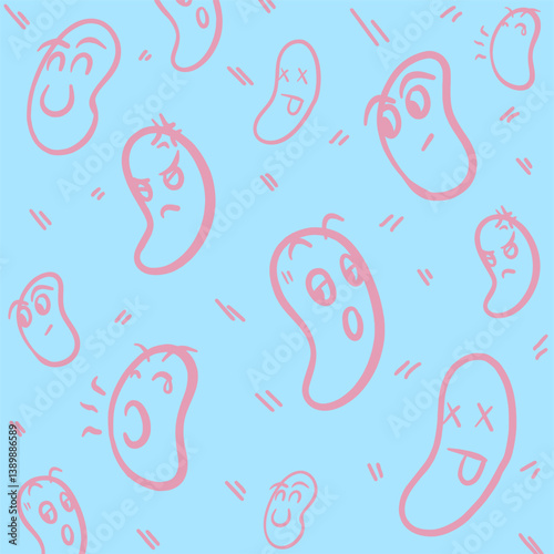 illustration pattern various simple funny expressions