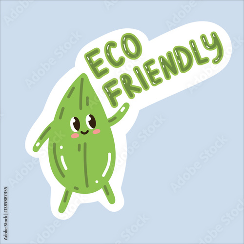 Vector sticker "Earth Day" in a trendy cartoon style. World Environment Day. Funny vector illustration of planet Earth, a globe with a smiley face. Eco-friendly labels or badges.