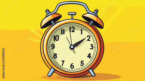 Professional Vector Illustration of Alarm Clock on White Background for Time Management Concepts