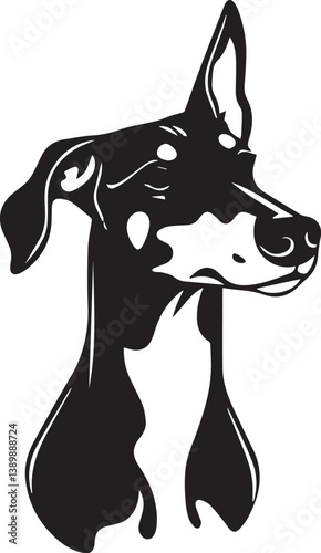 Doberman. Hand drawn vector illustration	