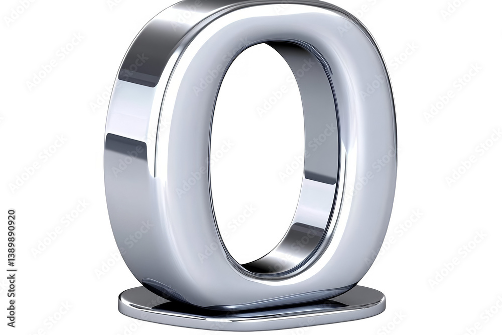 Shiny Silver Metallic 3D Render Of Letter O Isolated On Transparent Shiny Silver Metallic 3D Render Of Letter O Isolated On Transparent