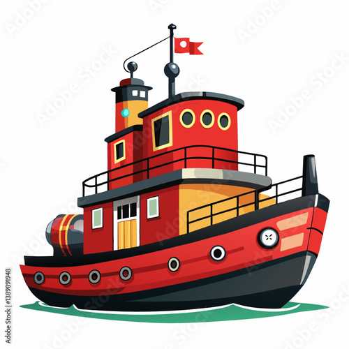 vector illustration of a ship