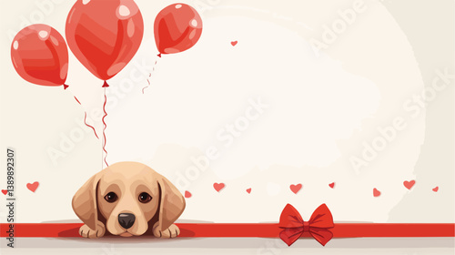 Professional Labrador Dog with Bow Tie and Balloon for Stylish Event Celebrations