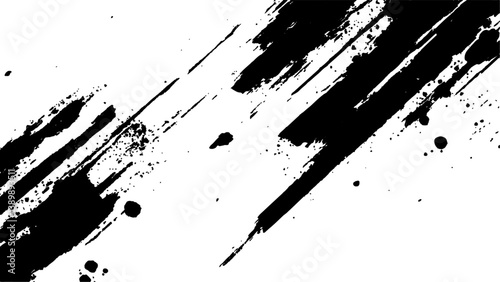 Abstract grunge texture of black paint. A layer for use in design. Vector brush grunge texture Rough Black Scratches splatter grunge distressed background. 