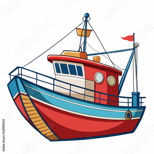 fishing boat vector illustration