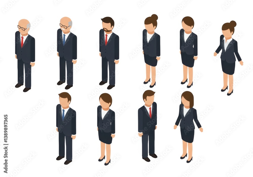 Isometric business characters illustration Isometric business characters illustration
