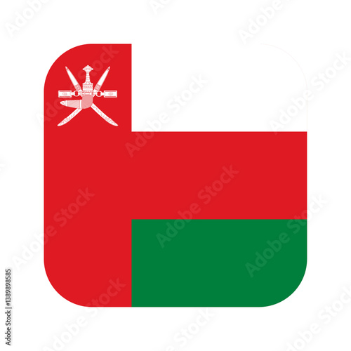 Oman flag rounded square icon