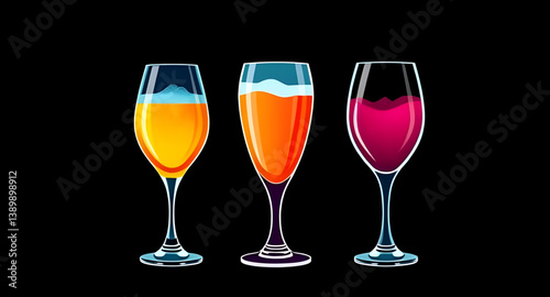 set of glass icon
