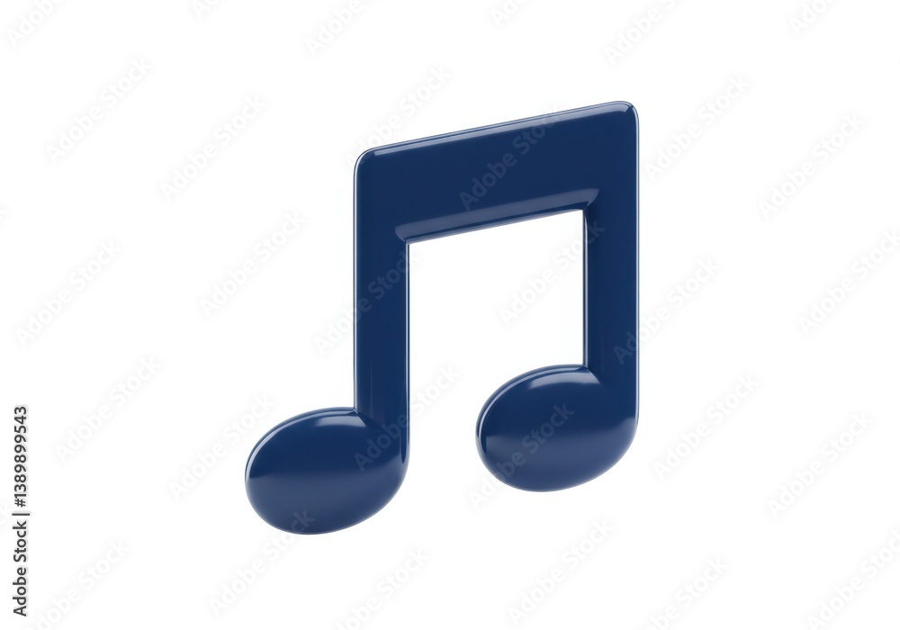 Isolated blue musical note Isolated blue musical note