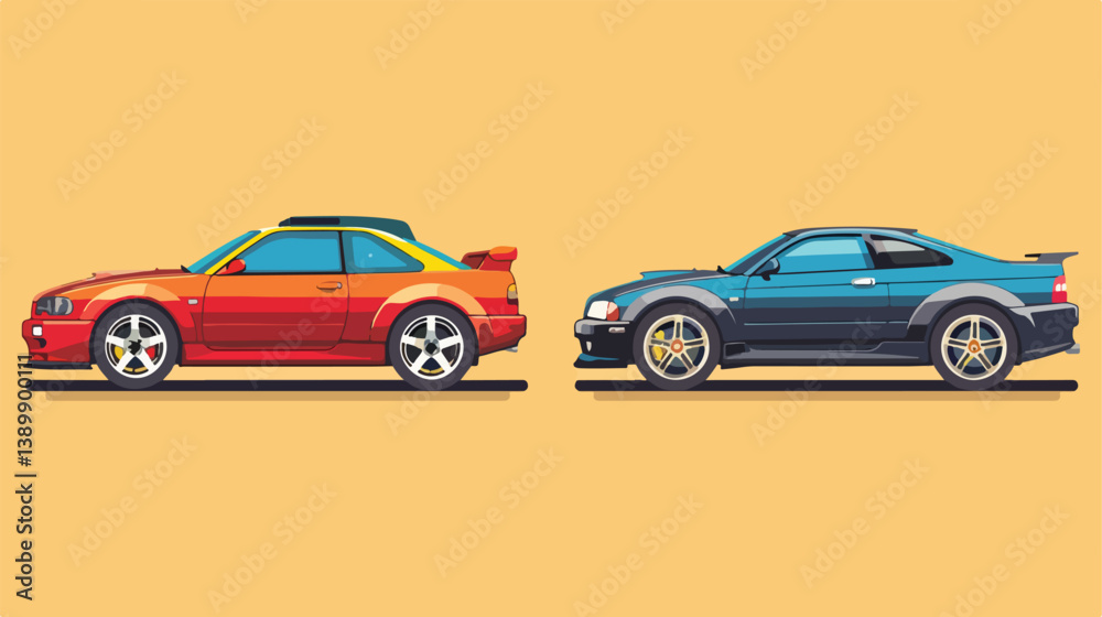 Professional Set of Four Car Icons Vector Illustration Design for Automotive Websites and Apps Professional Set of Four Car Icons Vector Illustration Design for Automotive Websites and Apps