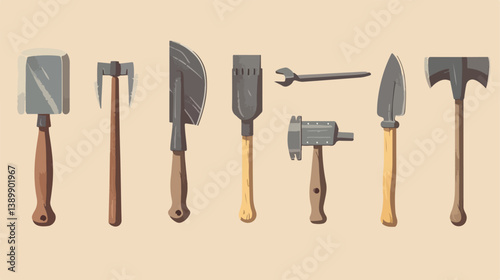 Professional Tools Design on Beige Background Vector Illustration for Projects and Presentations