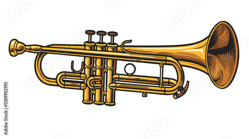 Professional Trumpet Design Vector Illustration on White Background for Music Enthusiasts