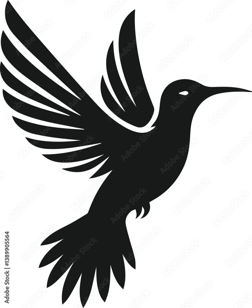 Fototapeta premium Hummingbird silhouette vector